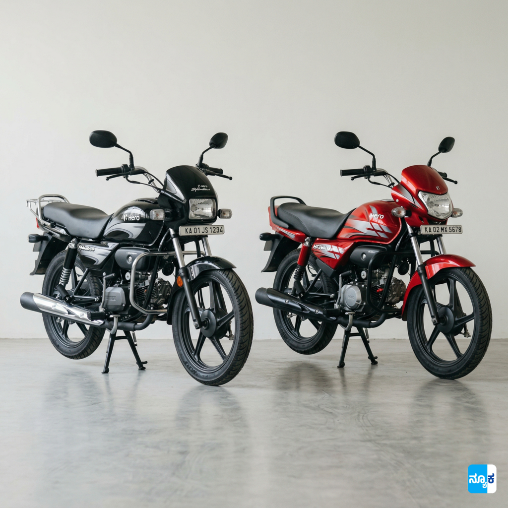Hero Splendor Plus vs HF Deluxe in Kannada 