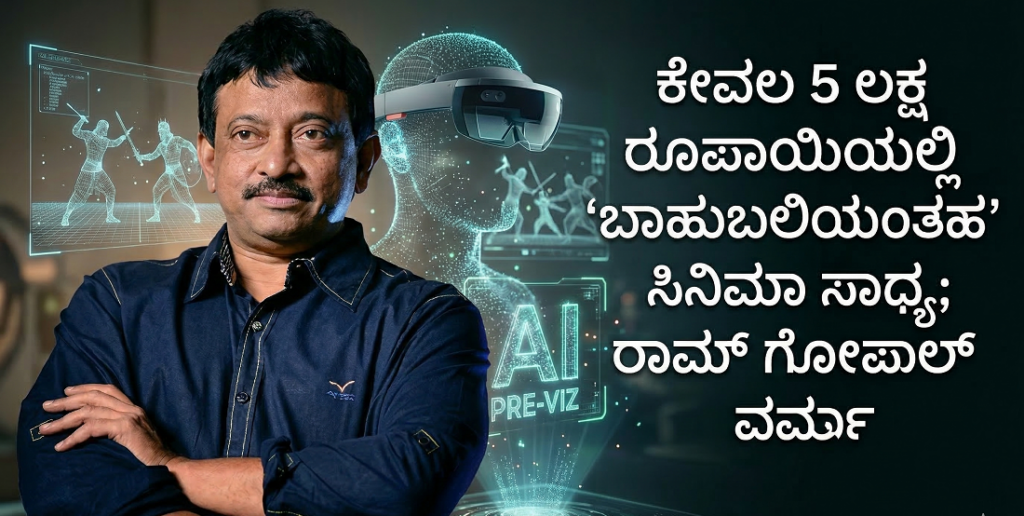ಇಂದು AIನಿಂದ ಕೇವಲ 5 ಲಕ್ಷದಲ್ಲಿ ‘ಬಾಹುಬಲಿಯಂತಹ ‘ ಸಿನಿಮಾ ಸಾಧ್ಯ; ರಾಮ್ ಗೋಪಾಲ್ ವರ್ಮಾ Ram Gopal Varma Bahubali AI Cinema