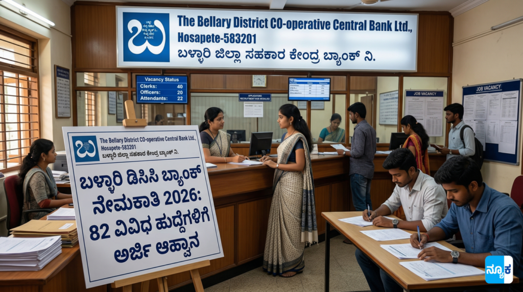 ಬಳ್ಳಾರಿ ಡಿಸಿಸಿ ಬ್ಯಾಂಕ್ ನೇಮಕಾತಿ 2026: 82 ವಿವಿಧ ಹುದ್ದೆಗಳಿಗೆ ಅರ್ಜಿ ಆಹ್ವಾನ bellary dcc bank recruitment 2026
