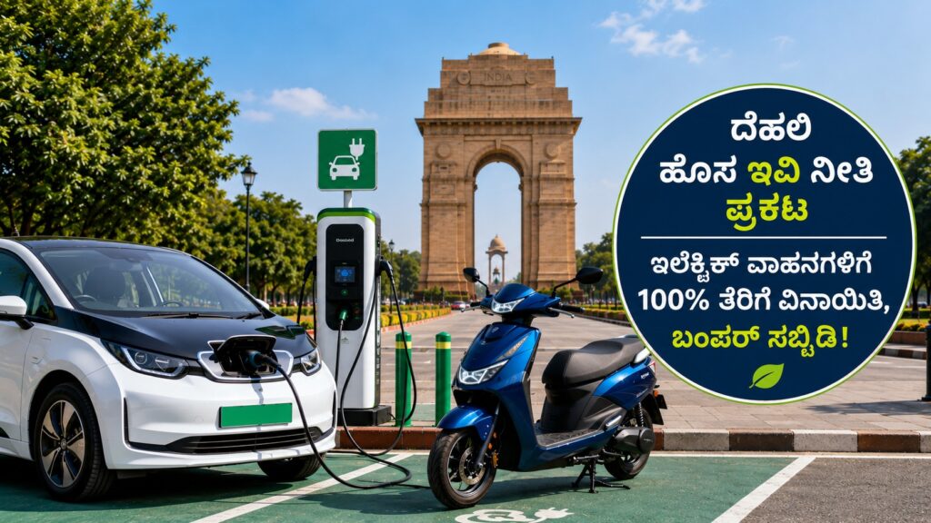 ದೆಹಲಿ ಹೊಸ ಇವಿ ನೀತಿ ಪ್ರಕಟ: ಎಲೆಕ್ಟ್ರಿಕ್ ವಾಹನಗಳಿಗೆ 100% ತೆರಿಗೆ ವಿನಾಯಿತಿ, ಬಂಪರ್ ಸಬ್ಸಿಡಿ! Delhi New EV policy