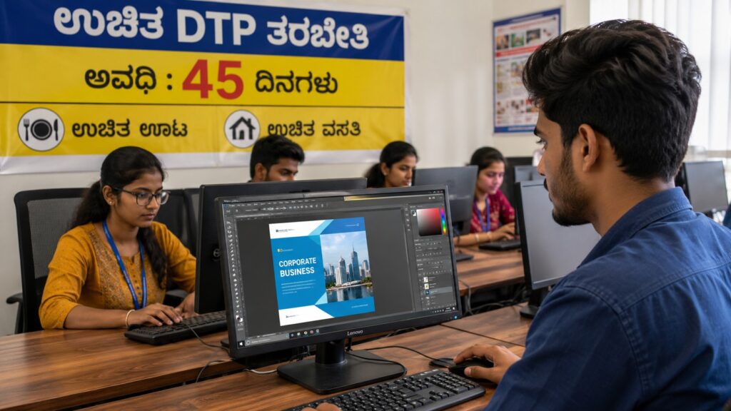 ನಿರುದ್ಯೋಗಿ ಯುವಜನತೆಗೆ ಭರ್ಜರಿ ಸುದ್ದಿ: ಊಟ, ವಸತಿಯೊಂದಿಗೆ 45 ದಿನಗಳ ಉಚಿತ DTP ತರಬೇತಿ!