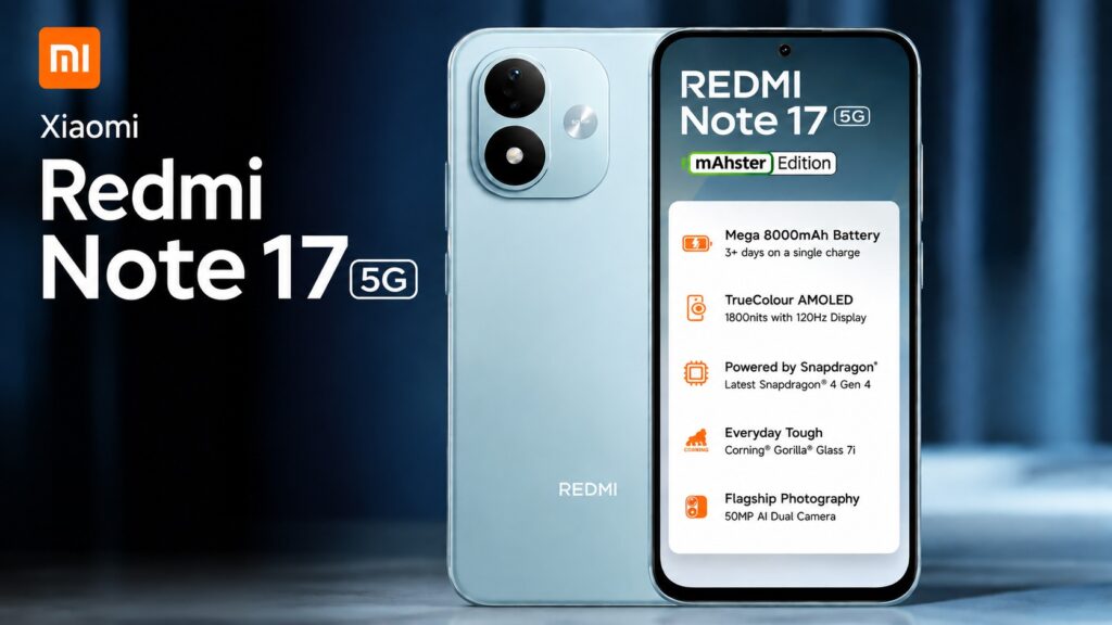 Xiaomi Redmi Note 17 5G ಬಿಡುಗಡೆ: 8,000mAh ಬ್ಯಾಟರಿ, ಬೆಲೆ ಮತ್ತು ಸಂಪೂರ್ಣ ವೈಶಿಷ್ಟ್ಯಗಳು